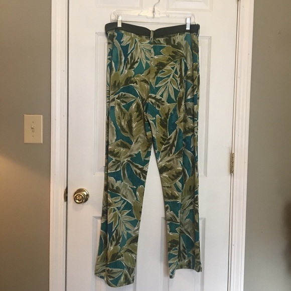 Susan Graver pull on pants. SZ Med. Tie belt. Side slit pockets. - Picture 3 of 6